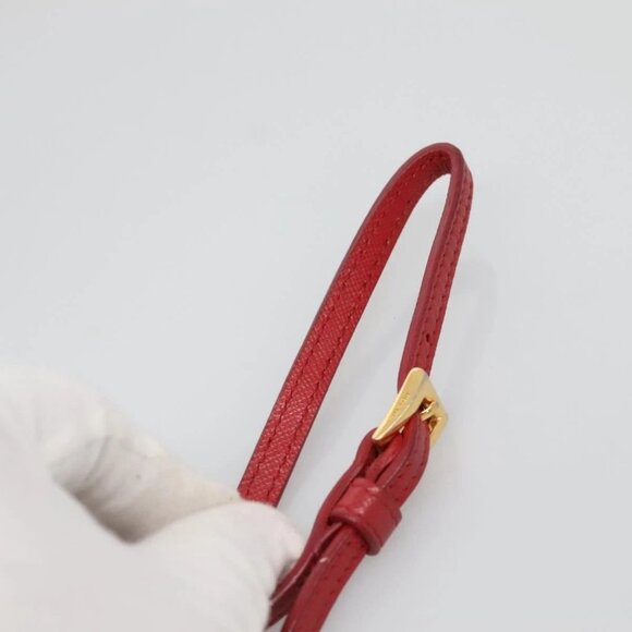 PRADA Shoulder Bag Nylon Red Gold Auth 136649 - Picture 11 of 16